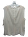 Akris Size 14 Cream Silk V Neck Ruffle Detail Snap Closure Sleeveless Top Cream / 14