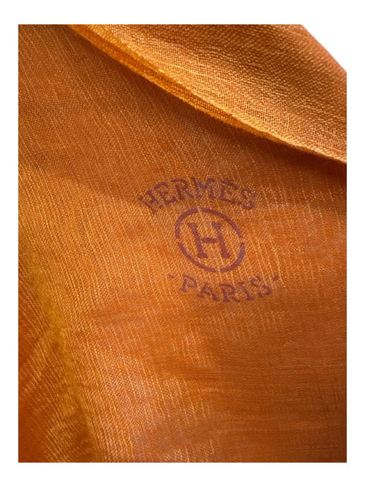 Hermes Orange Cashmere & Silk Thin Sheer Delicate Box Inc. scarf Orange / Large