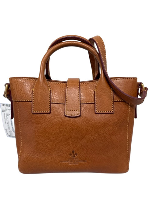 Dooney & Bourke Tan Leather Gold Tone Hardware Lobster Clasp Tote Crossbody Bag Tan