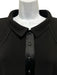 Chanel Size 44 Black Wool Satin Trim Piping Logo Trouser Pants Black / 44
