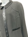 Chanel Size 44 Black Wool Satin Trim Piping Logo Trouser Pants Black / 44