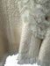 Chanel Size 44 Cream wool silk blend Tweed tulle ruffles Snap Buttons Jacket Cream / 44