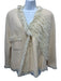 Chanel Size 44 Cream wool silk blend Tweed tulle ruffles Snap Buttons Jacket Cream / 44