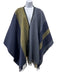 Hermes Size One Size Blue & Green Wool & Cashmere Fringe oversized plaid Coat Blue & Green / One Size