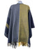 Hermes Size One Size Blue & Green Wool & Cashmere Fringe oversized plaid Coat Blue & Green / One Size
