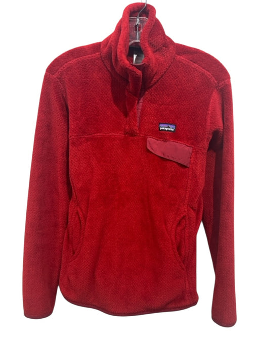 Patagonia Size M Red Polyester 1/4 Snap Sherpa pocket Jacket Red / M