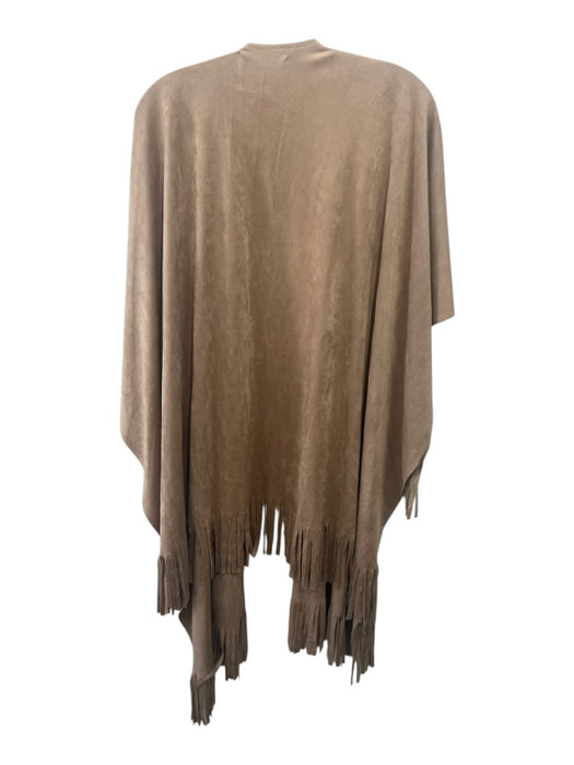 Andersen & Lauth Size One Size Tan Faux Suede Fringe Detail Open Front Jacket Tan / One Size