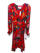 Anthropologie Size 0 Red, Blue, Multi Viscose Floral Wrap Waist Maxi Dress Red, Blue, Multi / 0