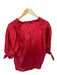 LaRoque Size XL Red Cotton Tie Sleeve Button Blouse Top Red / XL