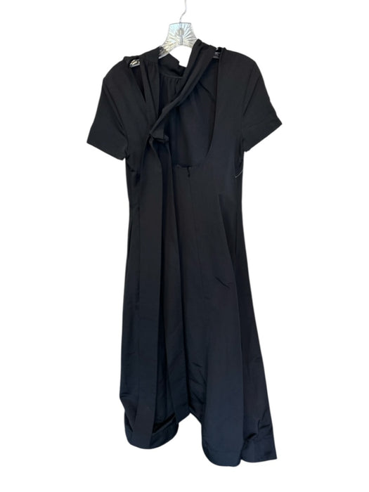 Staud Size S Black Cotton Blend Sleeveless neck tie Maxi Dress Black / S