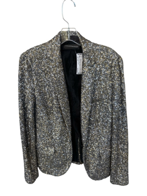 Zadig & Voltaire Size M Silver & Gold Sequins One Button Long Sleeve Jacket Silver & Gold / M