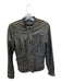 Vince Size M Ash Gray Leather Full Zip Long Sleeve Moto Jacket Ash Gray / M