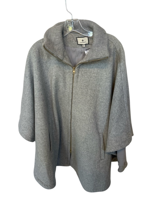 Tuckernuck Size One Size Gray Wool Blend Batwing Funnel Neck Half Zip Coat Gray / One Size