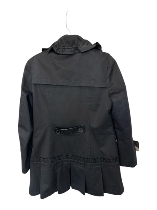 Burberry Blue Label Size 40 Black ruffles Double Breast Trench Belted Coat Black / 40