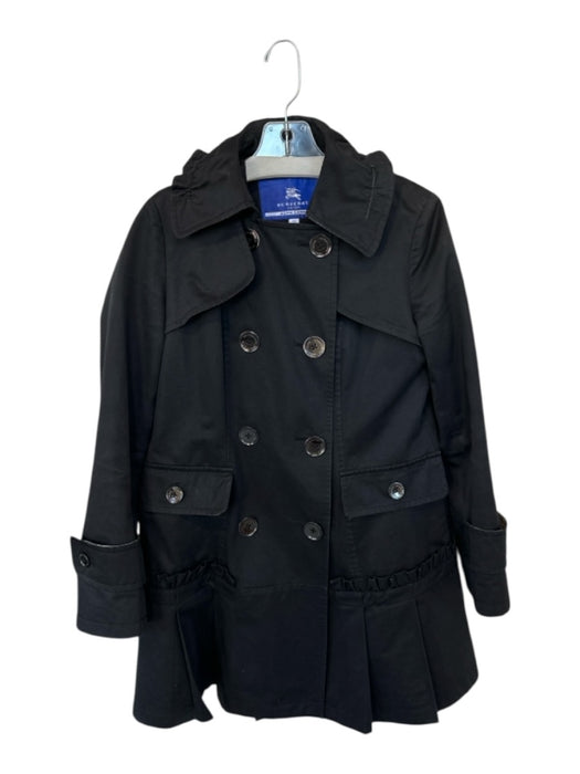 Burberry Blue Label Size 40 Black ruffles Double Breast Trench Belted Coat Black / 40