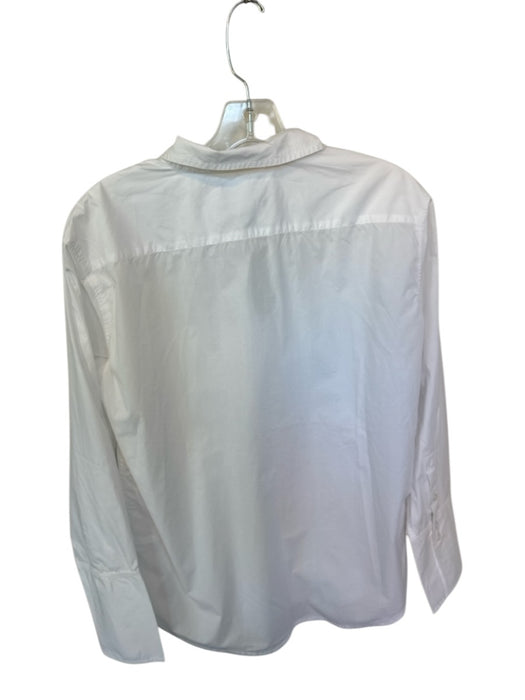 J. Crew Size 8 White Organic Cotton Long Sleeve Button Down Poplin Top White / 8