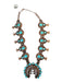 Rose Gold & Blue Metal Faux Turquoise Statement Necklace Rose Gold & Blue