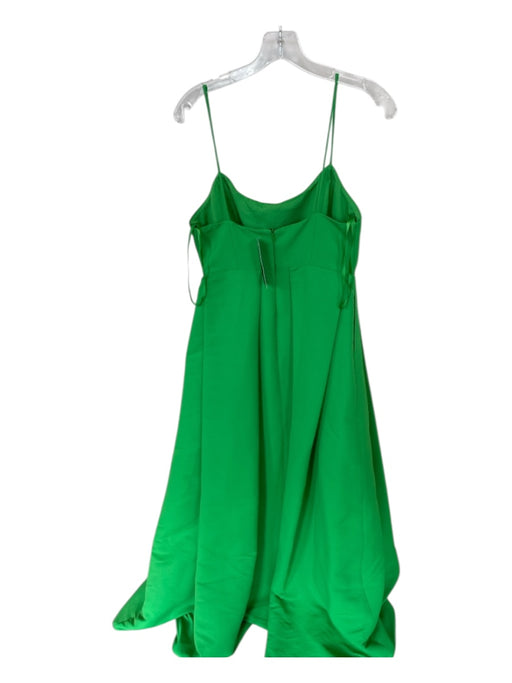 Sachin & Babi Size 6 Green Polyester Spaghetti Strap Rhinestone Pleated Gown Green / 6
