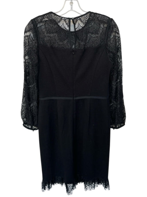 Tory Burch Size M Black Wool Blend Lace Long Sleeve Back Zip Dress Black / M