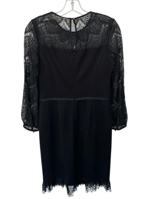Tory Burch Size M Black Wool Blend Lace Long Sleeve Back Zip Dress Black / M
