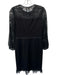 Tory Burch Size M Black Wool Blend Lace Long Sleeve Back Zip Dress Black / M