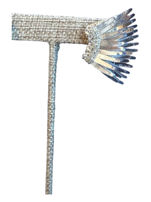 Mignonne Gavigan Silver Beaded Post Back Wings Earrings Silver