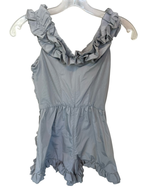 Alice McCall Size 2 Light Gray Polyester Off Shoulder Ruffles Back Zip Romper Light Gray / 2