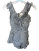 Alice McCall Size 2 Light Gray Polyester Off Shoulder Ruffles Back Zip Romper Light Gray / 2