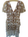Self-Portrait Size 6 Nude & White Polyamide Short Sleeve Sequins Gown Nude & White / 6