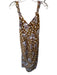 Rebecca Taylor Size 8 Brown & Purple Cotton Sleeveless Checkered Floral Dress Brown & Purple / 8