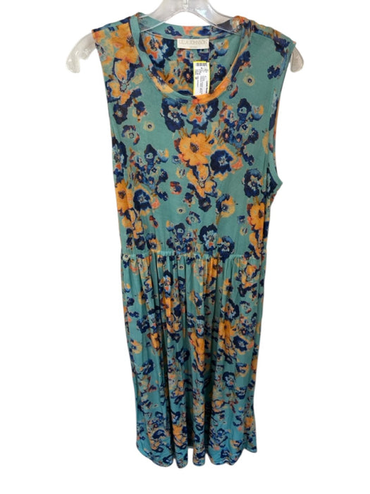Ulla Johnson Size M Teal & Orange Lycocell Sleeveless Flowers Maxi Dress Teal & Orange / M