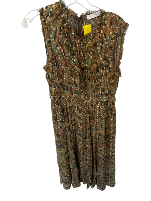 Ulla Johnson Size M Teal & Orange Lycocell Sleeveless Flowers Maxi Dress Teal & Orange / M