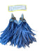 Mignonne Gavigan Blue & Silver Feathers Post Back Beaded Statement Earrings Blue & Silver