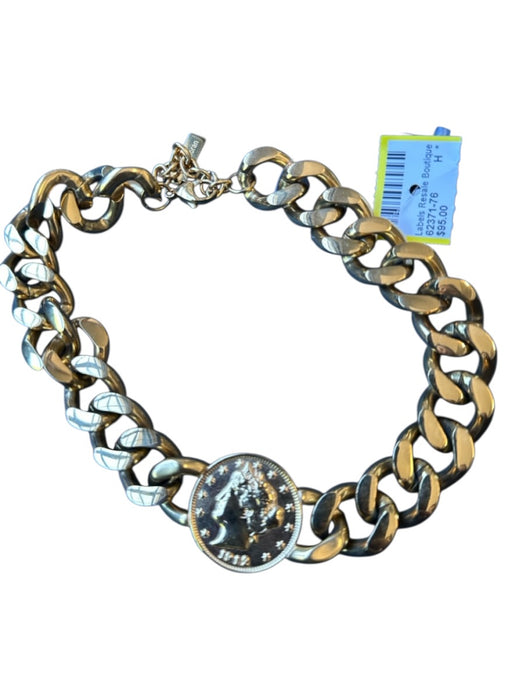 Saint Moran Gold Metal Chunky Chain Coin Choker Necklace Gold