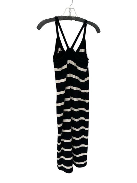 Tanya Taylor Size M Black & White Cotton & Elastane Knit Striped Racerback Dress Black & White / M