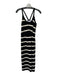 Tanya Taylor Size M Black & White Cotton & Elastane Knit Striped Racerback Dress Black & White / M