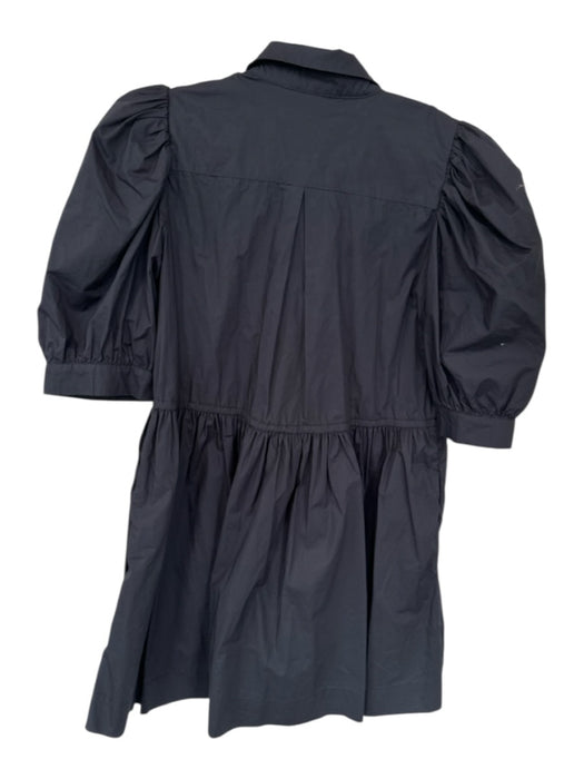 Hunter Bell Size M Black Cotton Balloon Sleeve Tie Waist Button Up Dress Black / M