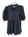 Hunter Bell Size M Black Cotton Balloon Sleeve Tie Waist Button Up Dress Black / M