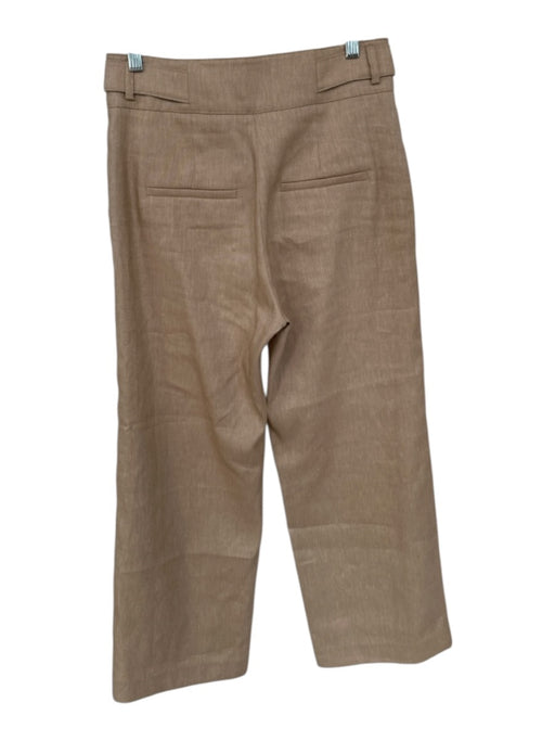 Veronica Beard Size 8 Khaki Linen & Polyester Silver Buttons Zip Fly Pants Khaki / 8