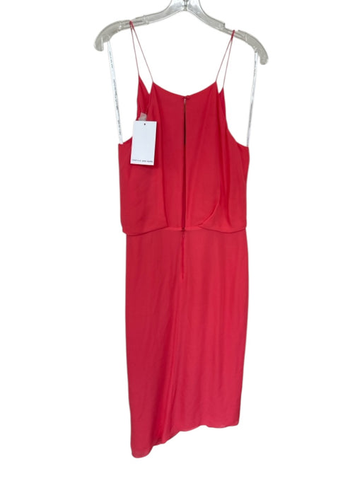 Camilla & Marc Size 6 Salmon Silk Spaghetti Strap Midi Drape Front Dress Salmon / 6