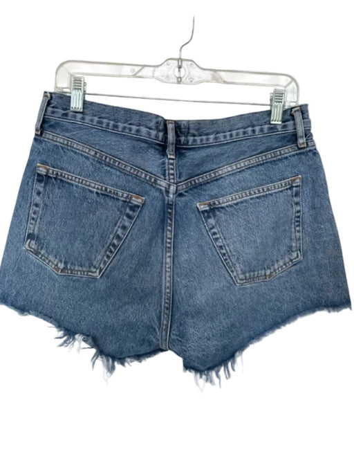 Agolde Size 27 Denim Cotton Raw Hem Medium Wash High Waist Shorts Denim / 27