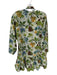 Rhode Size S Green & Multi Cotton 3/4 Sleeve Ruffle Hem Scoop Neck Belt Dress Green & Multi / S