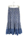 Cara Cara Size M Blue & White Cotton Floral Elastic Tiered Maxi Skirt Blue & White / M