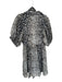 Tanya Taylor Size M Black Tan & Cream Polyester & Nylon Animal Print Dress Black Tan & Cream / M
