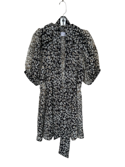 Tanya Taylor Size M Black Tan & Cream Polyester & Nylon Animal Print Dress Black Tan & Cream / M