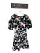 Tanya Taylor Size 8 Multi Cotton Abstract Floral Ruched Balloon Sleeve Dress Multi / 8