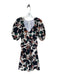 Tanya Taylor Size 8 Multi Cotton Abstract Floral Ruched Balloon Sleeve Dress Multi / 8