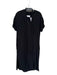 XiRENA Size XS Black Cotton Midi Short Sleeve V Neck Side Slit Dress Black / XS