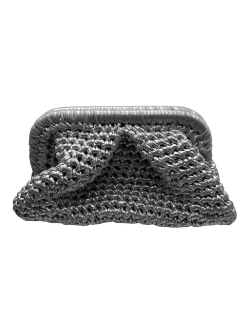 Dans-la-main Silver Crochet Silver Hardware Metallic Clutch Silver