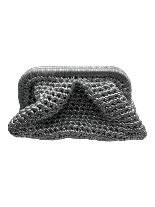 Dans-la-main Silver Crochet Silver Hardware Metallic Clutch Silver